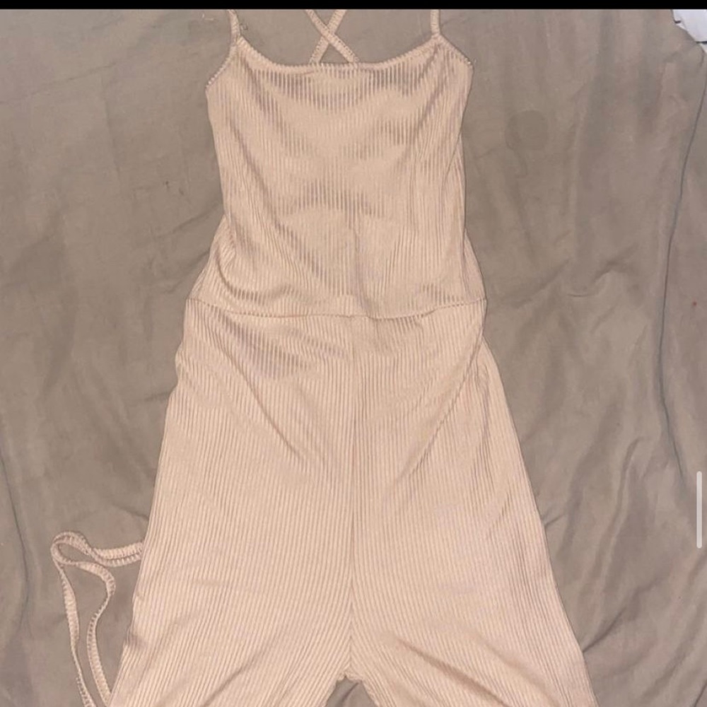 light pink jumpsuit